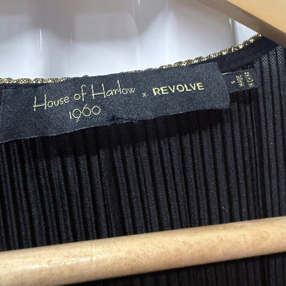 HOUSE OF HARLOW 1960 x Revolve gold open front metallic long duster Jodie jacket - Picture 7 of 11
